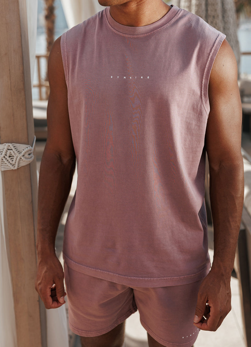 Gym King Purpose Washed Vest - Dusky Mauve