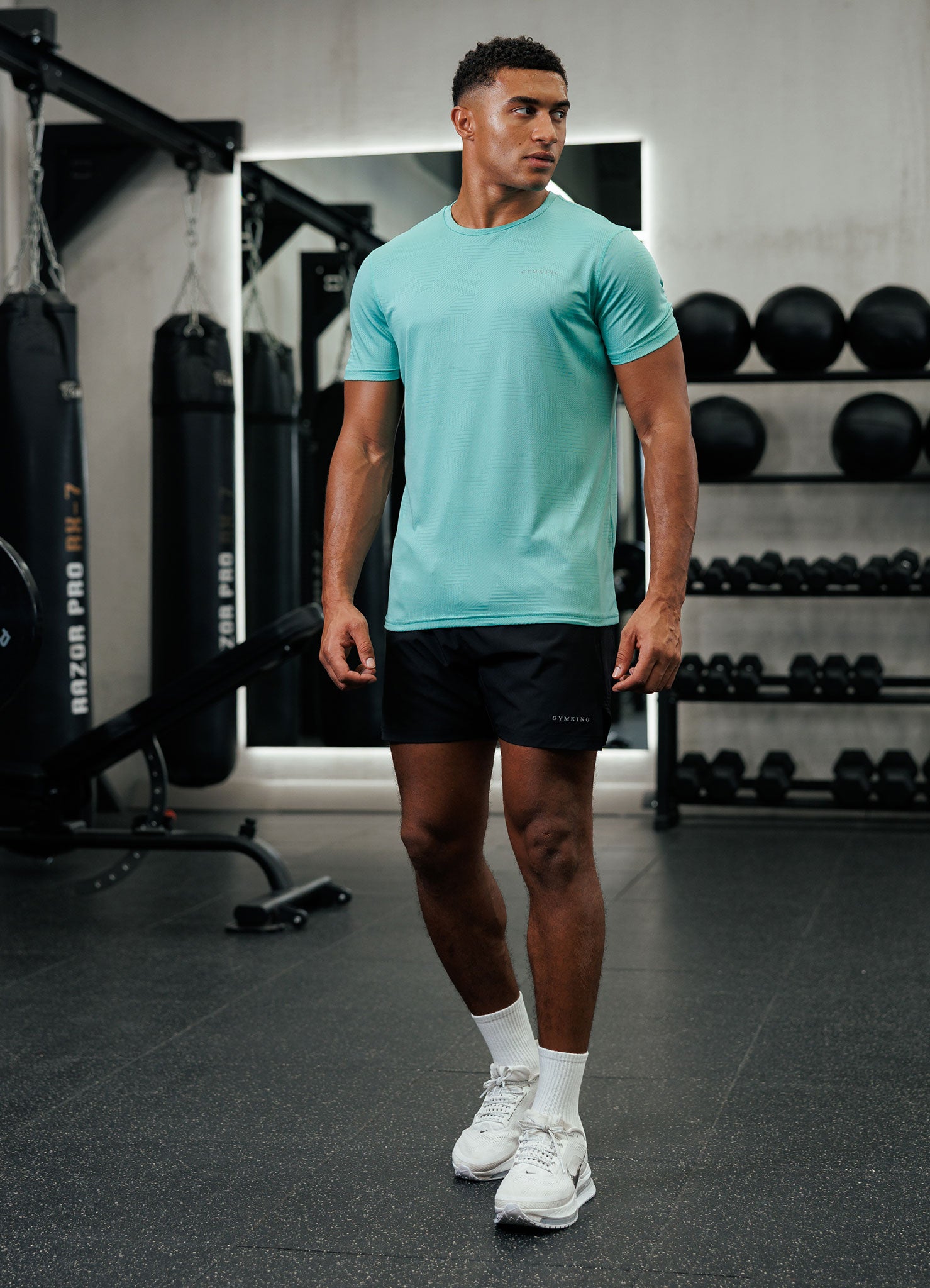 Gym King Geometric Knit Tee - Apple Green