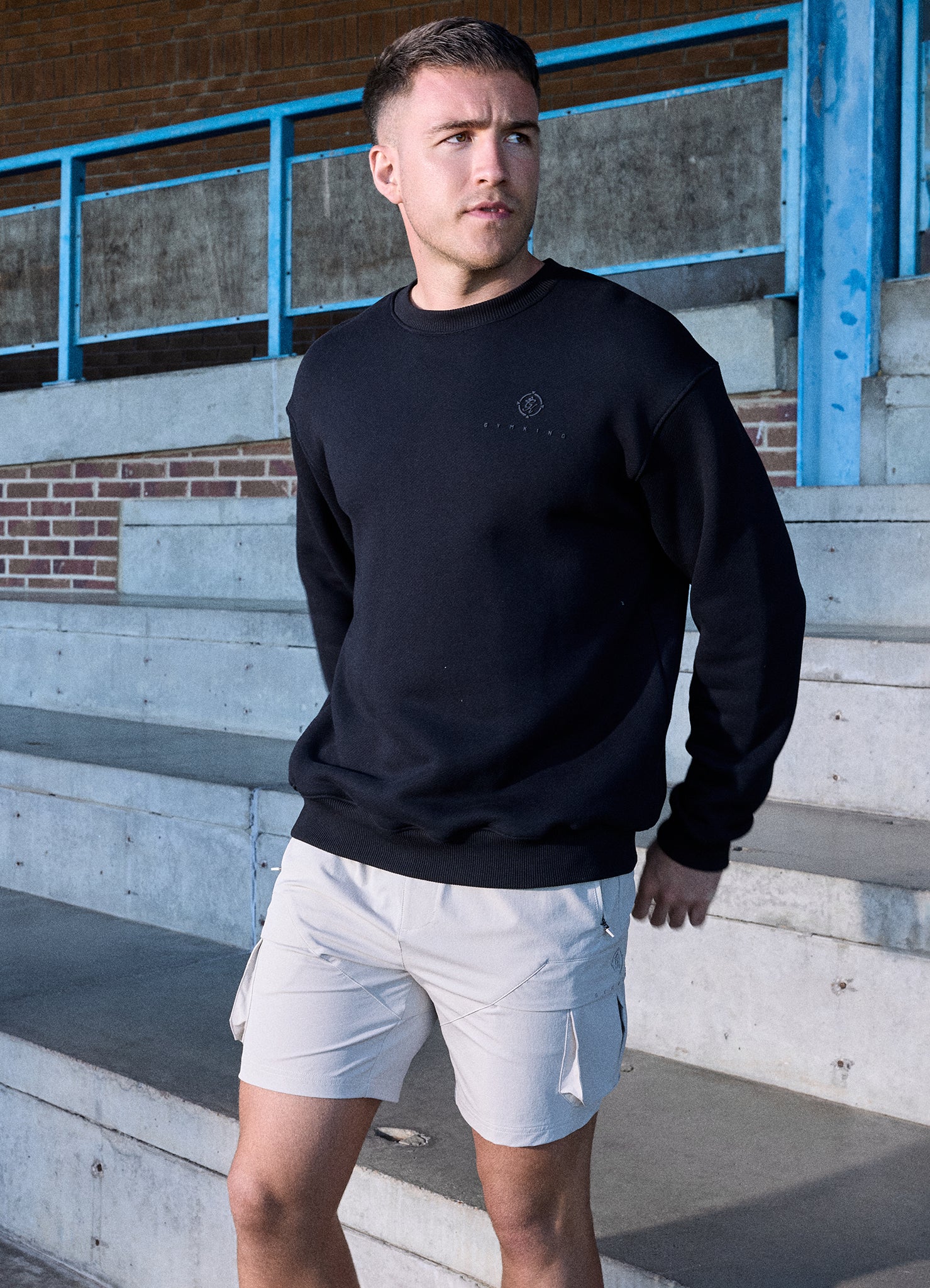 Gym King Rebellion Ambush Loopback Crew - Black