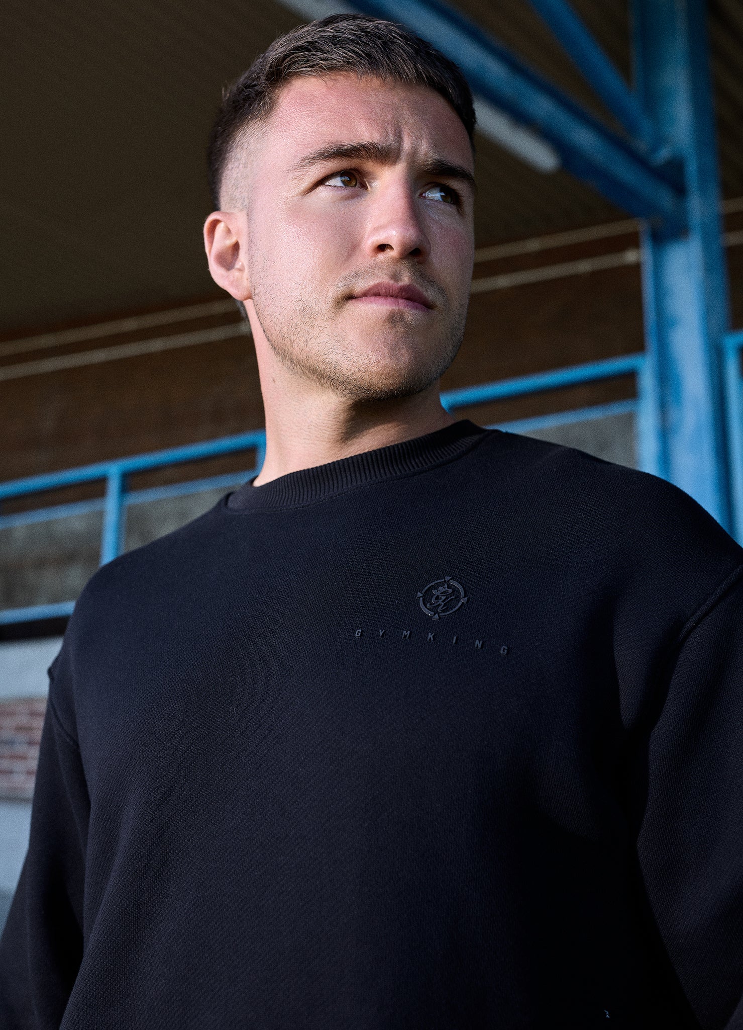 Gym King Rebellion Ambush Loopback Crew - Black
