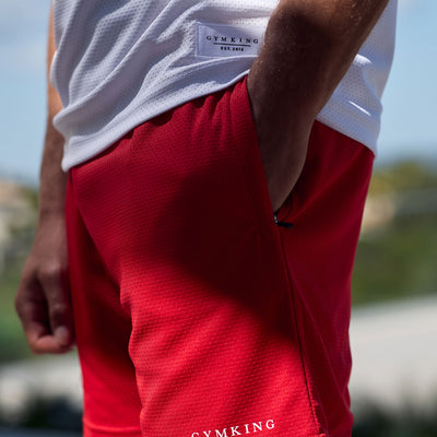 Gym King Brooklyn Mesh Short - Salsa/White