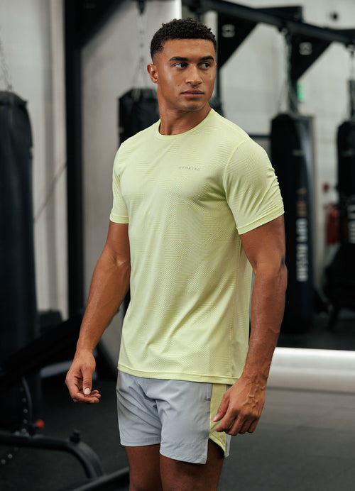 Gym King Geometric Knit Tee - Limelight