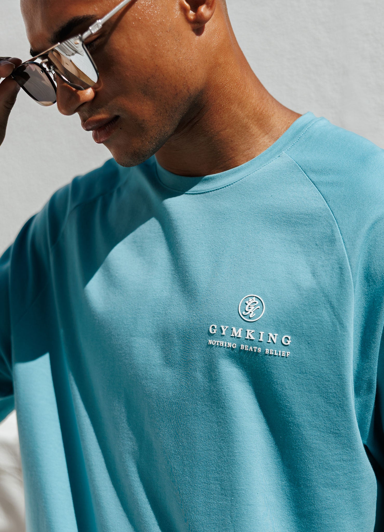 Gym King Focus Relaxed Fit Tee - Aquatic Blue