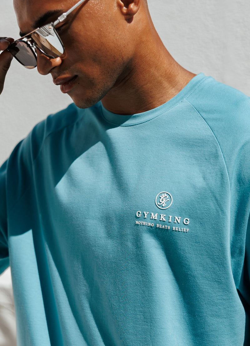 Gym King Focus Relaxed Fit Tee - Aquatic Blue