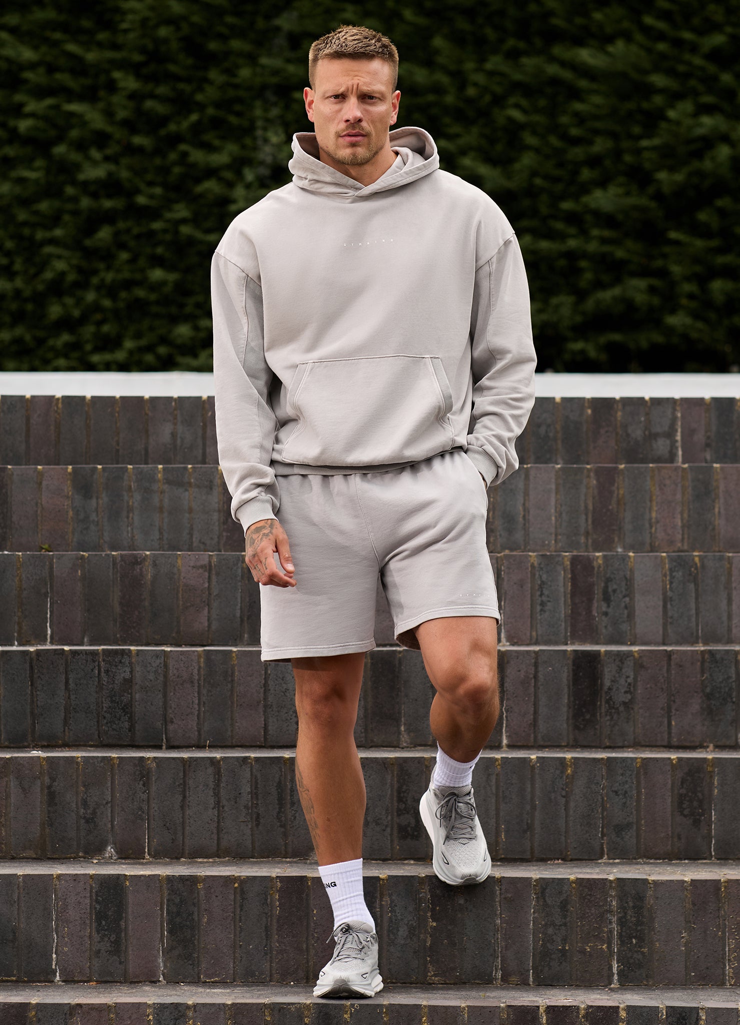 Gym King Purpose Washed Hood - Urban Grey