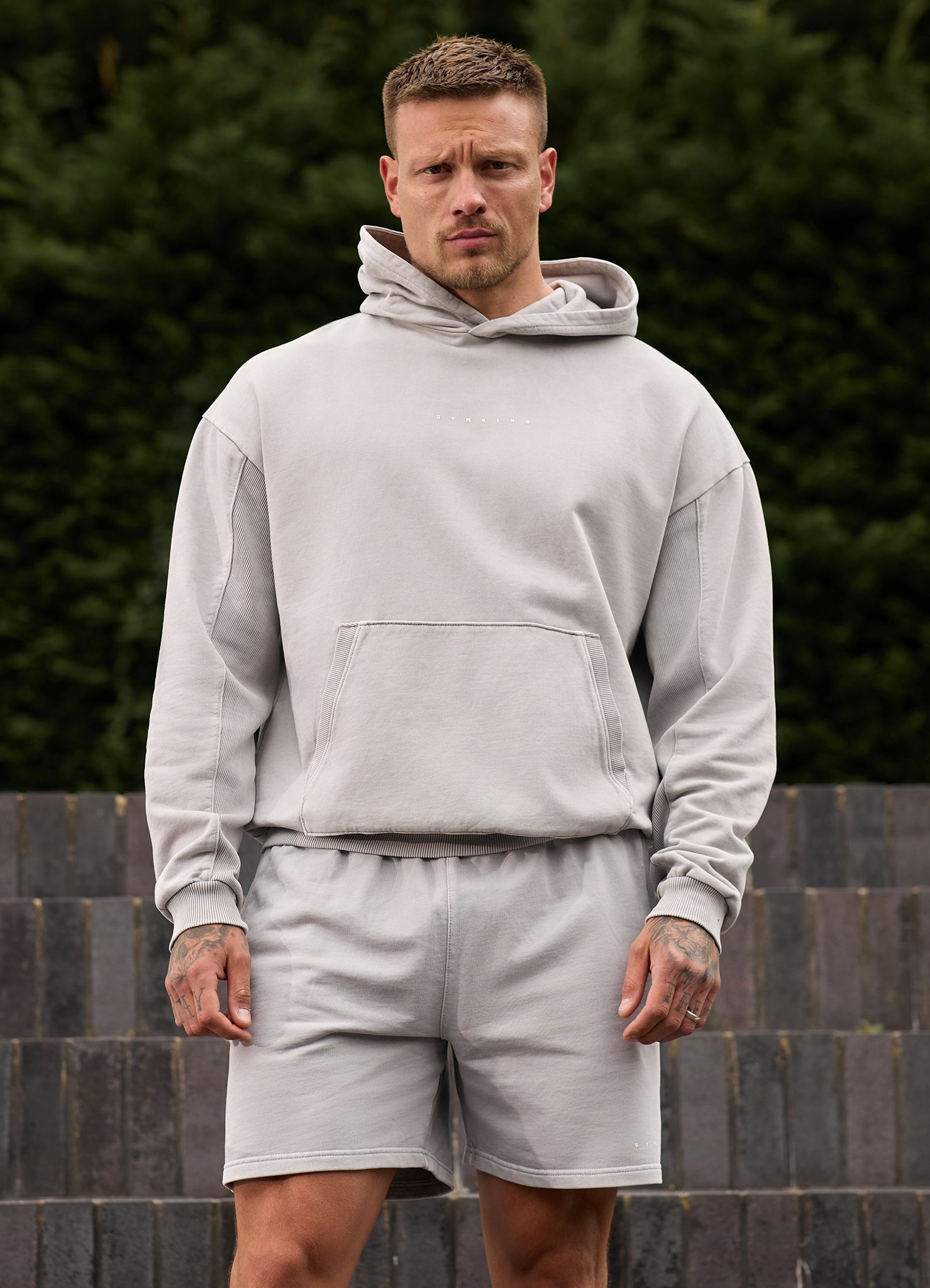 Gym King Purpose Washed Hood - Urban Grey