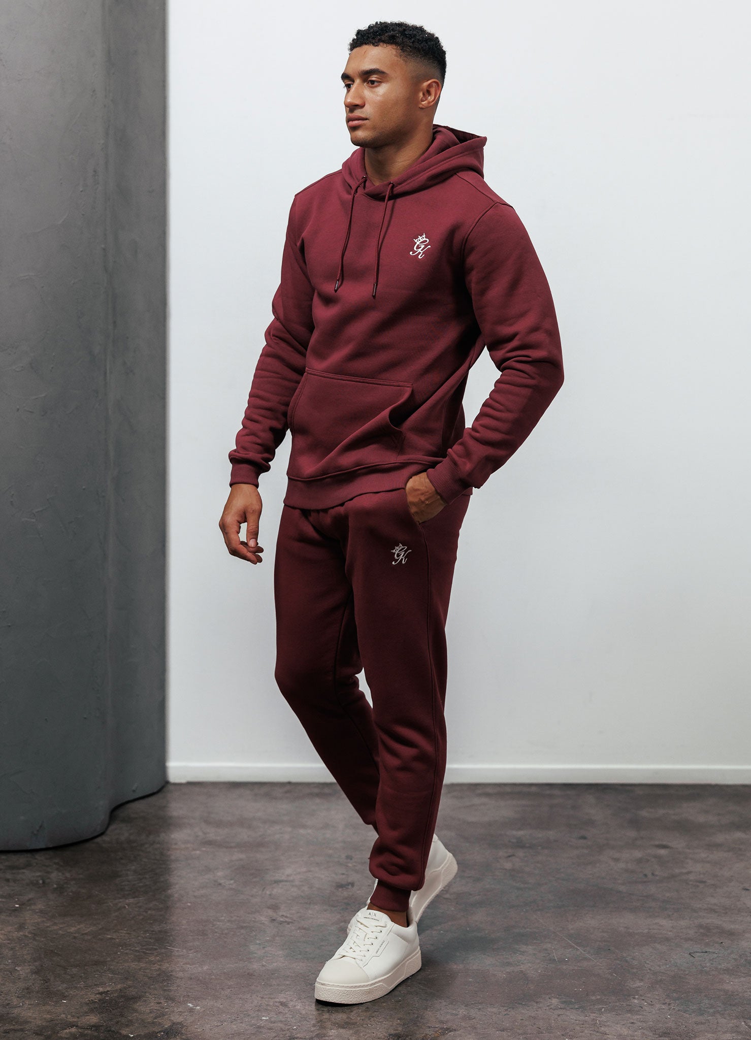Gym King Fundamental Hood Tracksuit - Burgundy