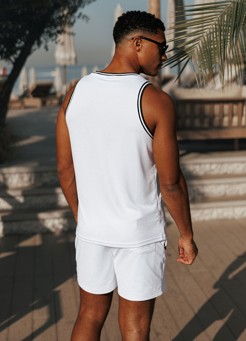 Gym King Brooklyn Mesh Vest - White