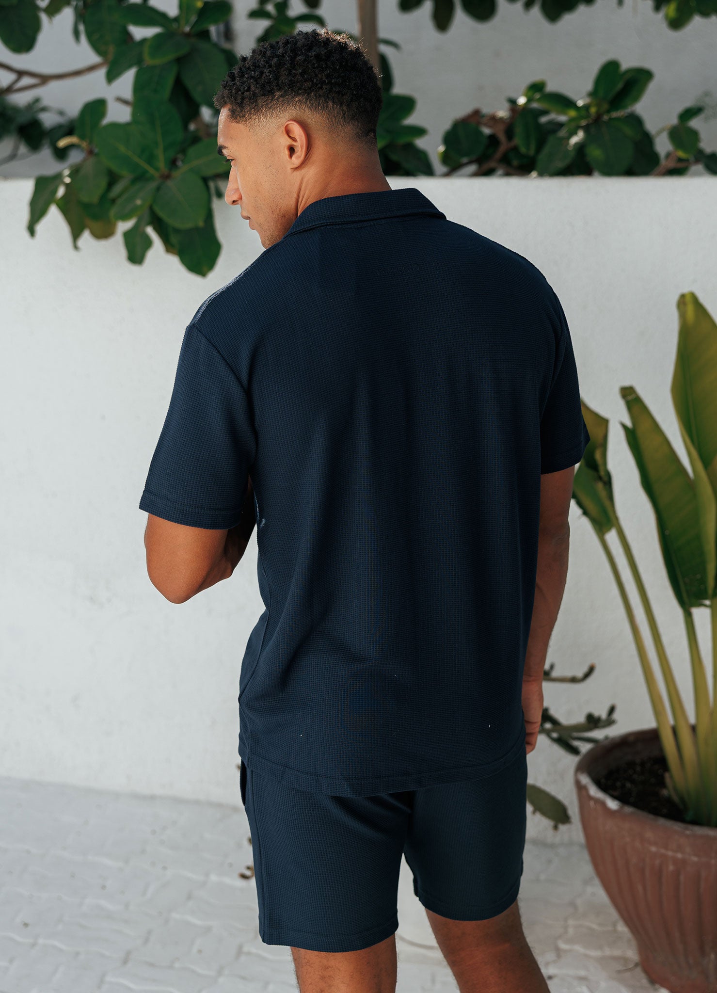 Gym King Signature Waffle Shirt - Navy
