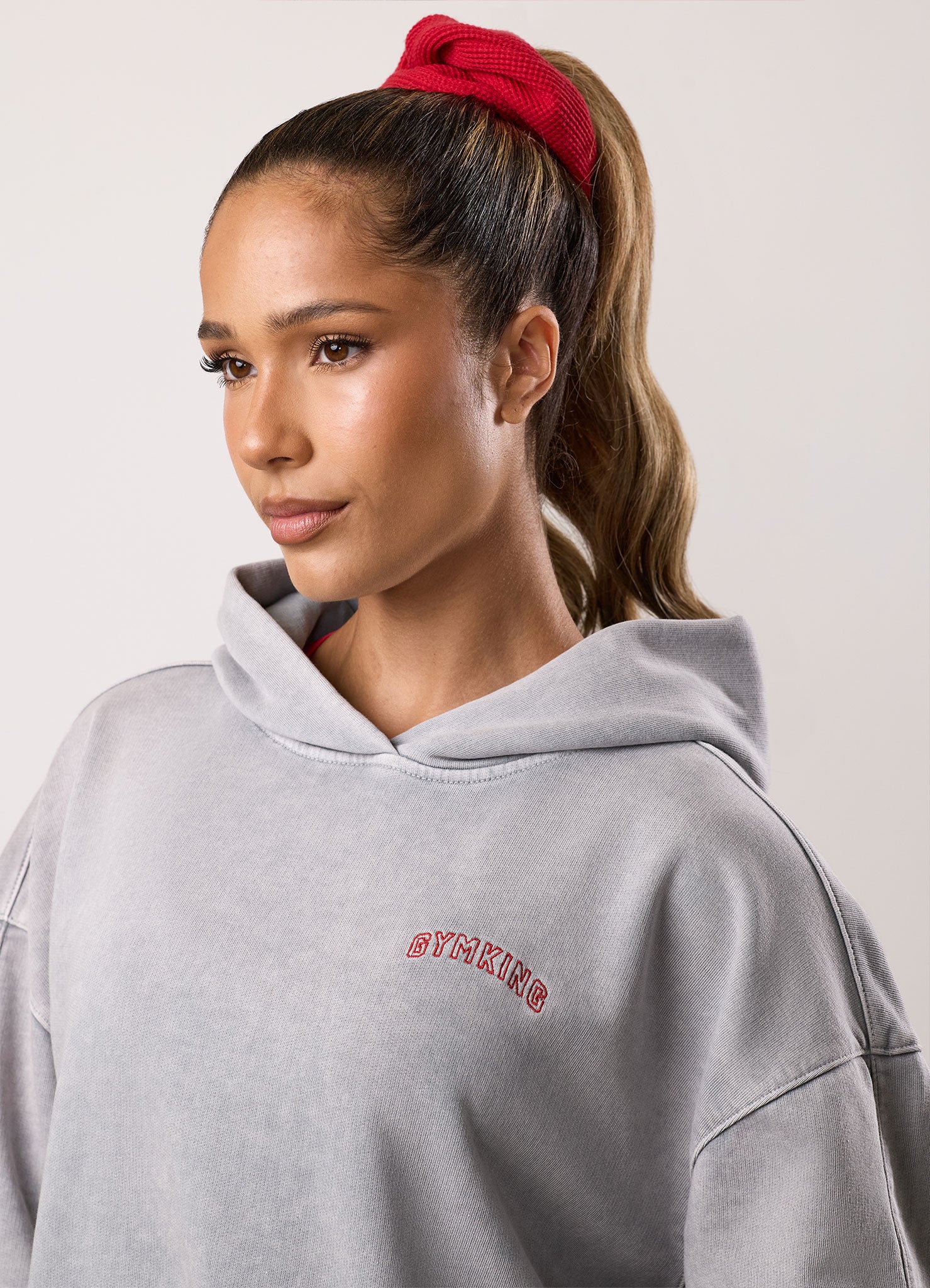 Gym King Limitless Oversized Hood - Washed Light Grey