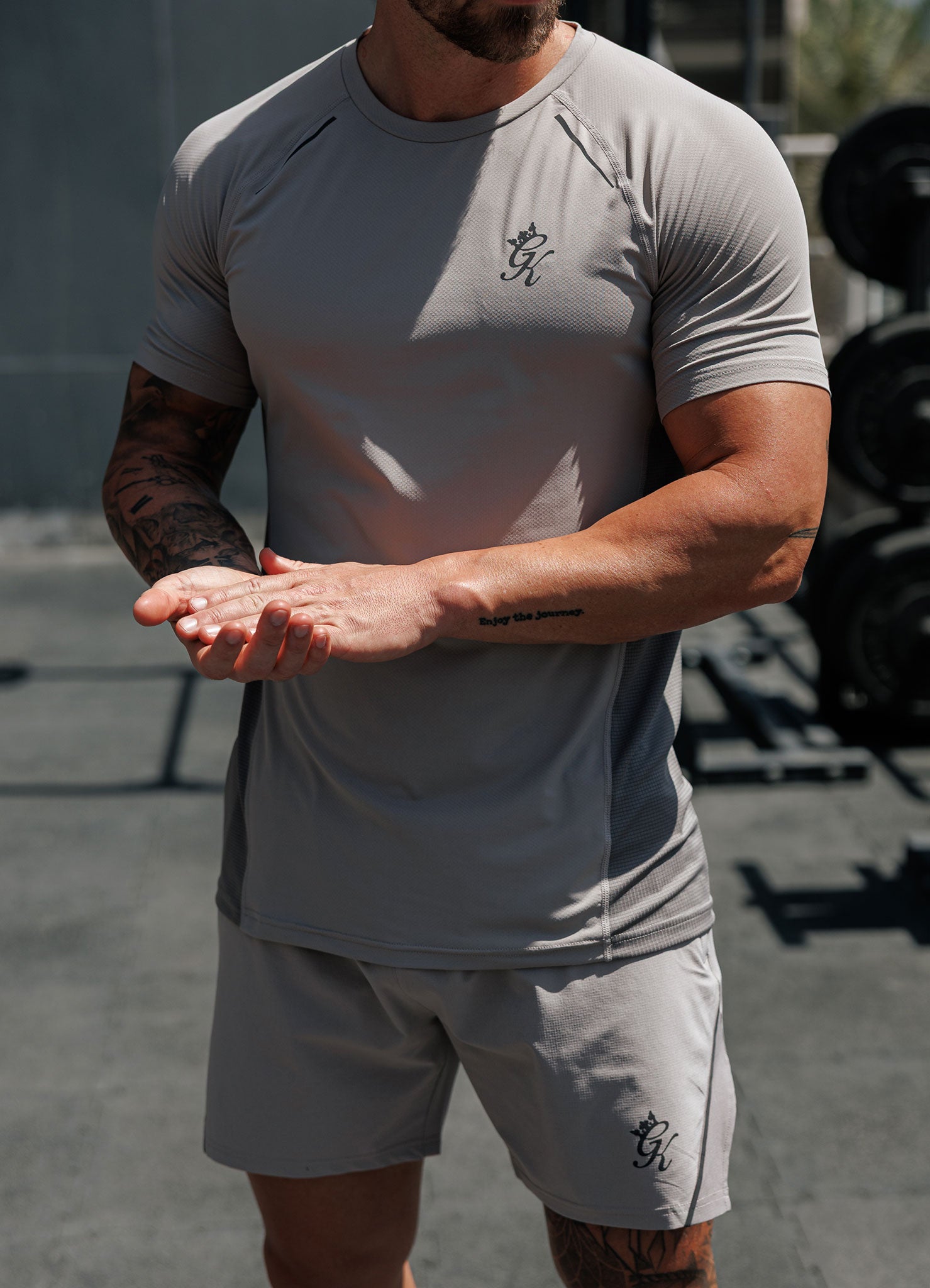 Gym King Flex 2.0 Tee - Storm Grey/Taupe