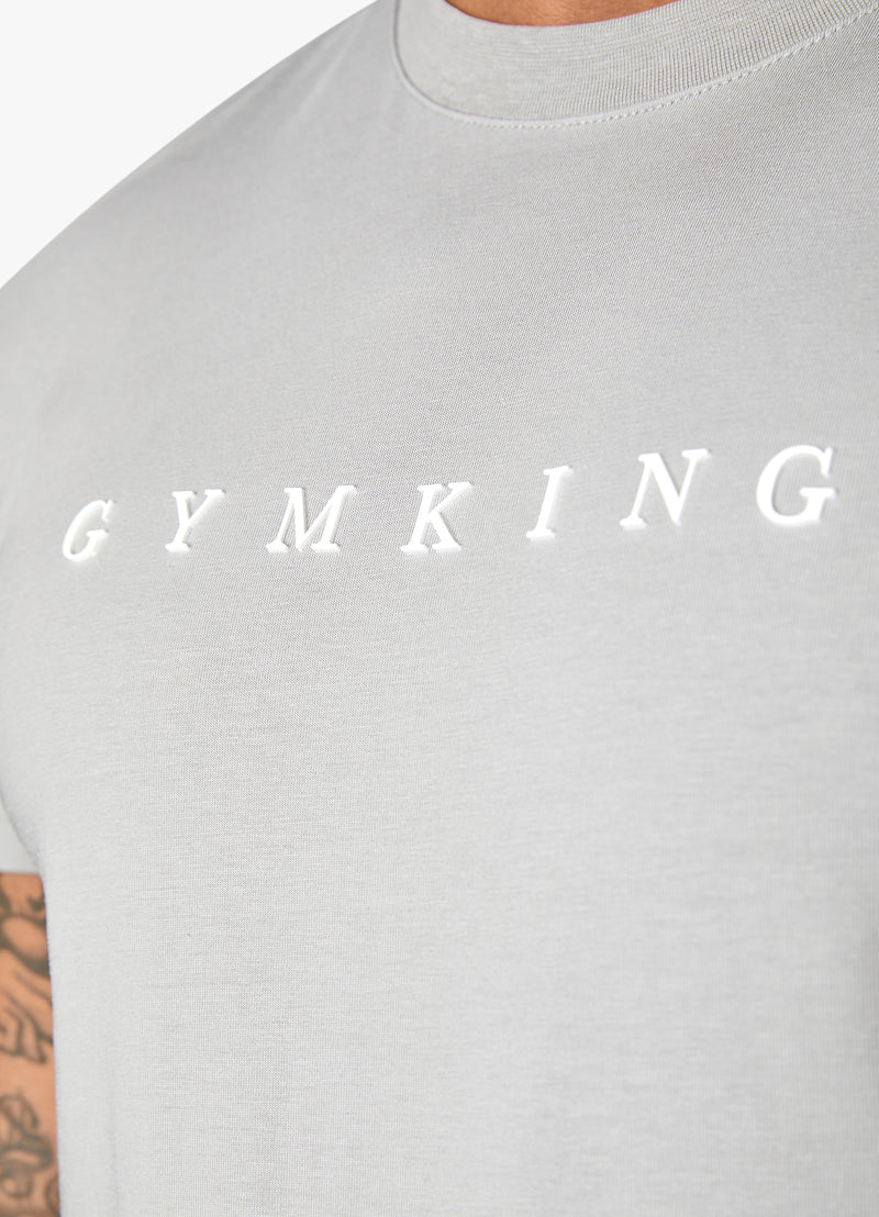 Gym King Linear Print Tee - Cloudy Grey