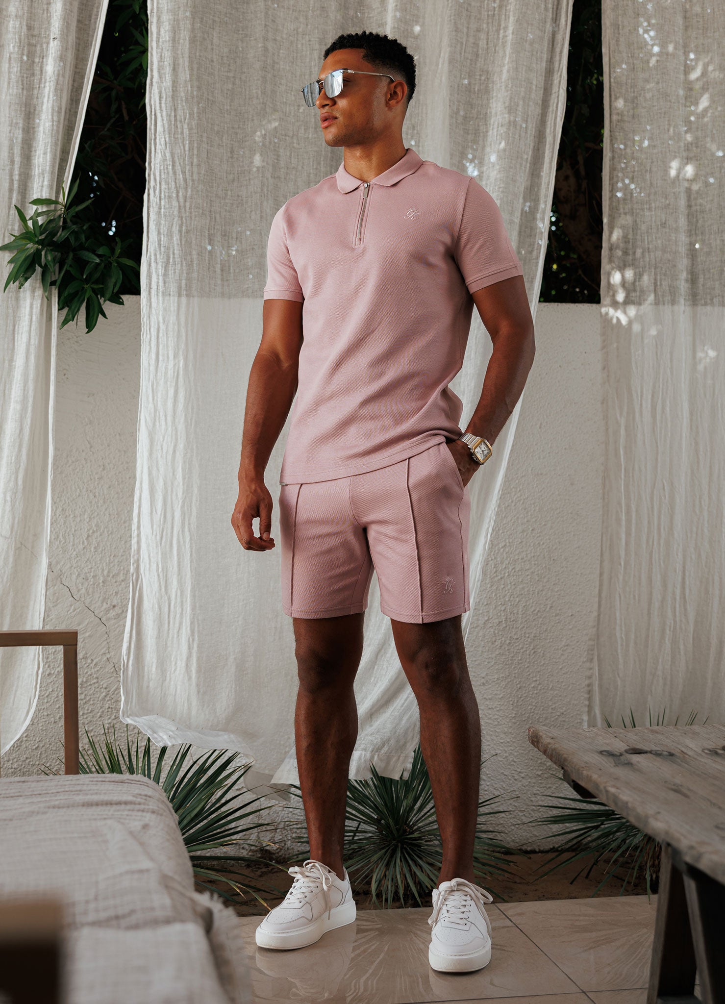 Gym King Portals Texture Short - Dusky Pink