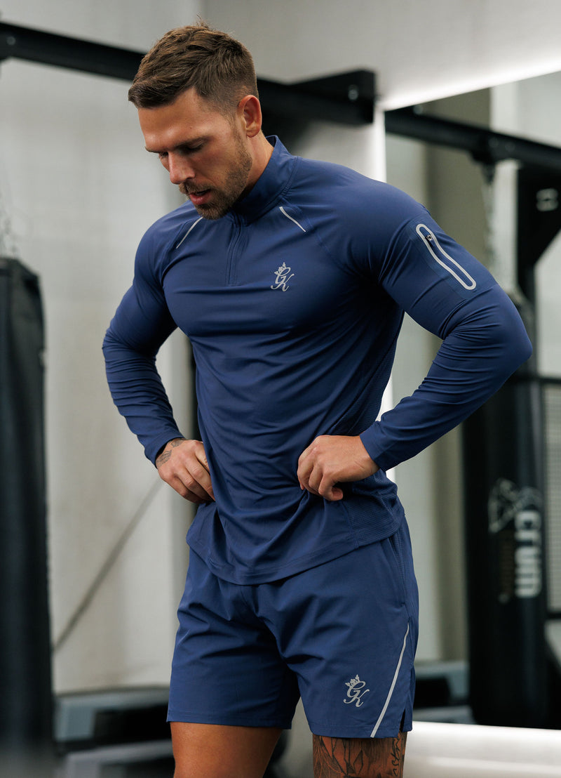 Gym King Flex 2.0 1/4 Zip Funnel - Twilight Blue