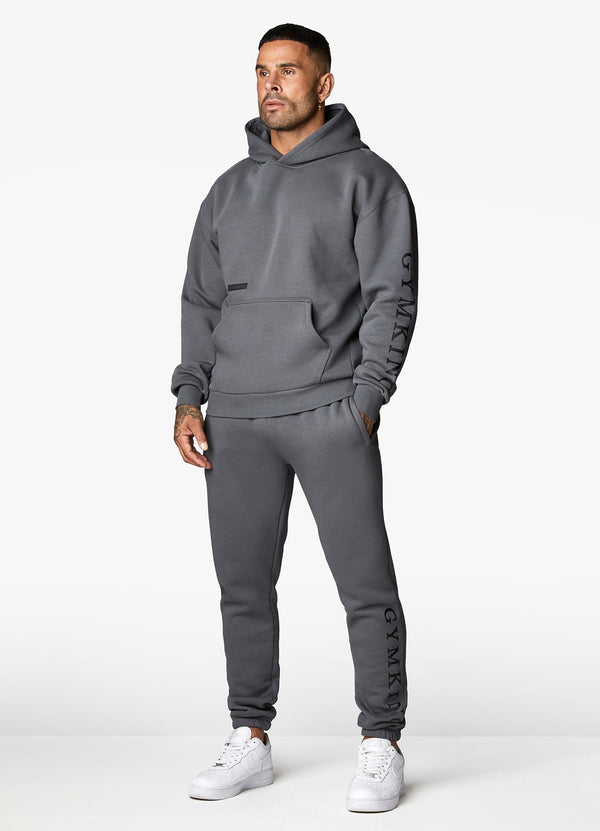 Gym King Covert Linear Logo Tracksuit - Dark Pewter