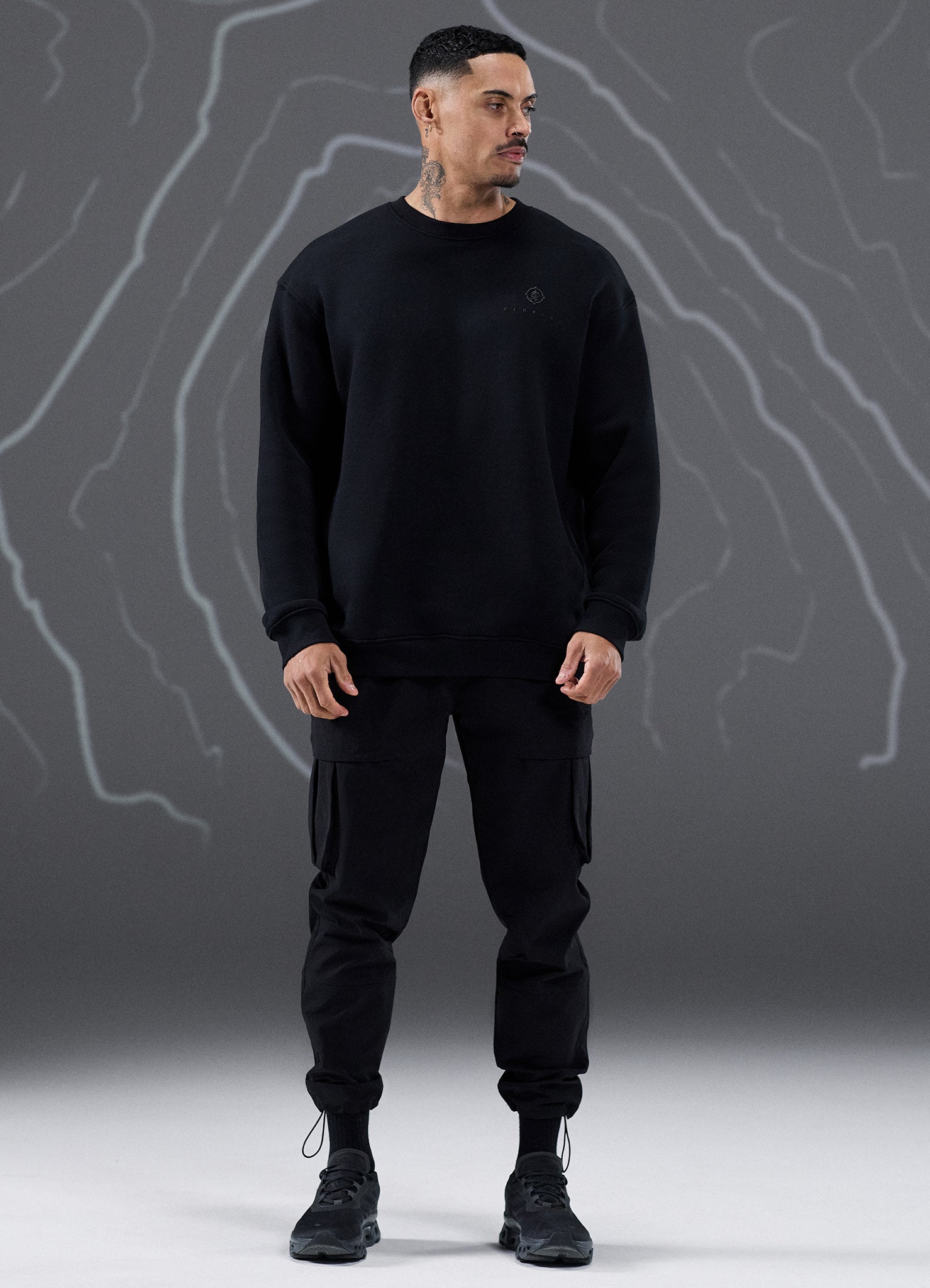 Gym King Rebellion Ambush Loopback Crew - Black