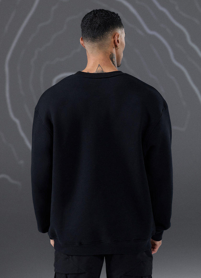 Gym King Rebellion Ambush Loopback Crew - Black