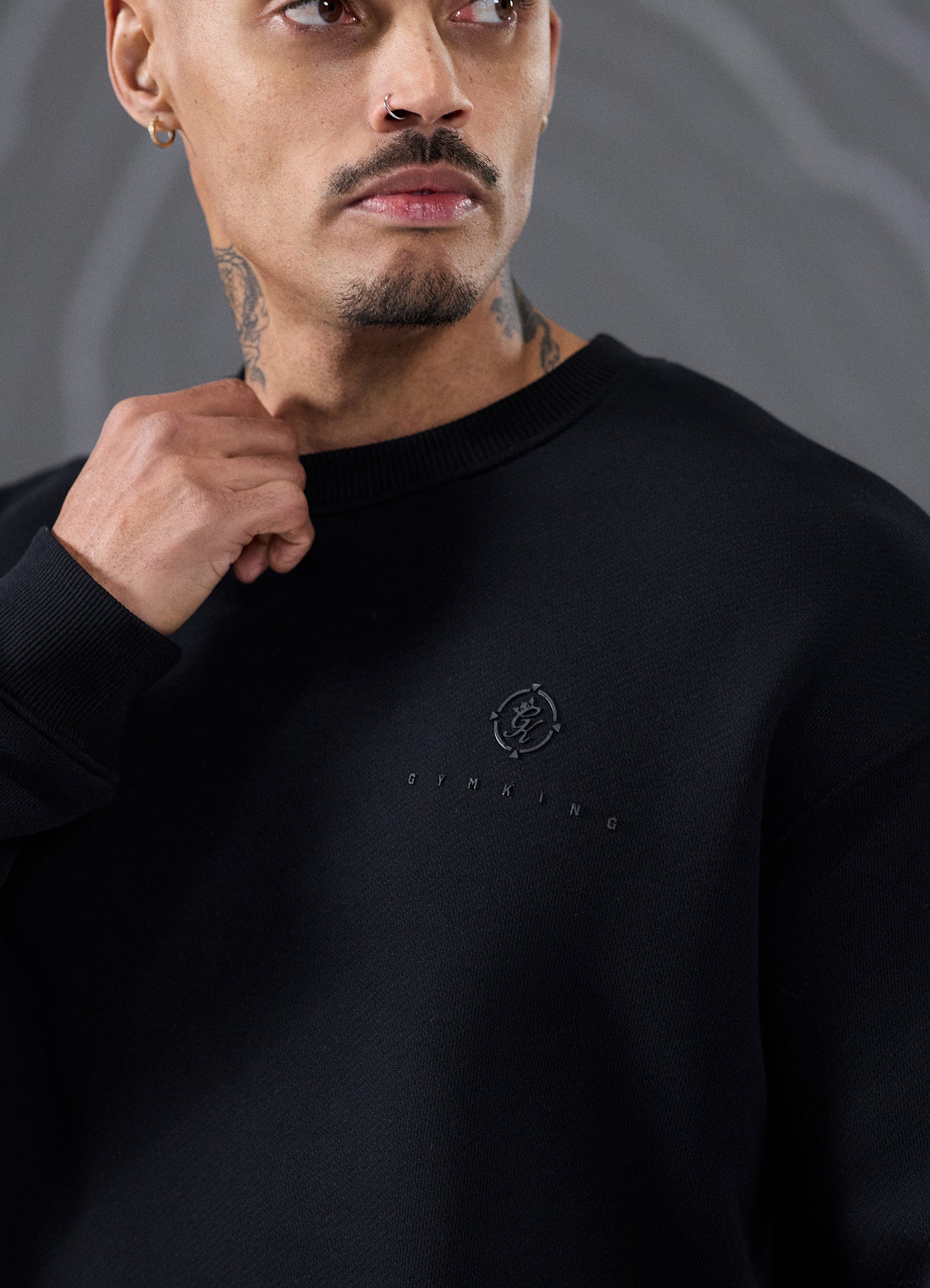 Gym King Rebellion Ambush Loopback Crew - Black