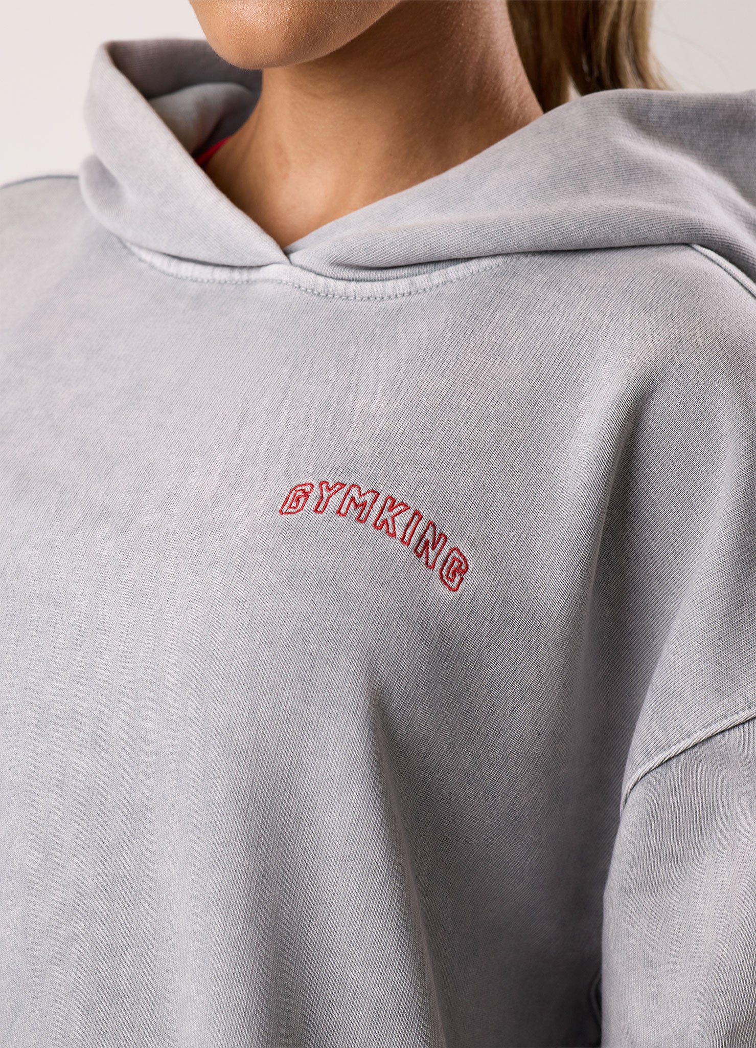 Gym King Limitless Oversized Hood - Washed Light Grey