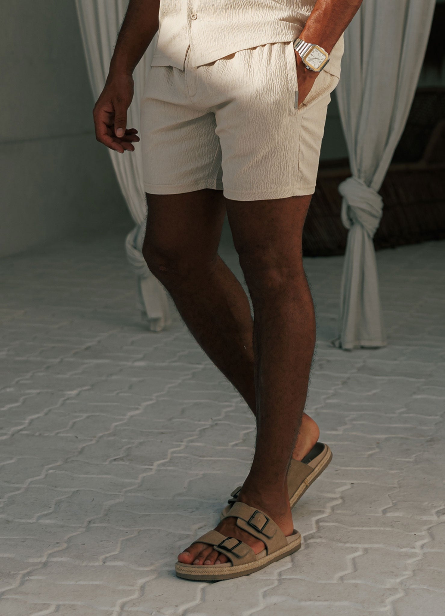 Gym King Signature Woven Texture Short - Clay