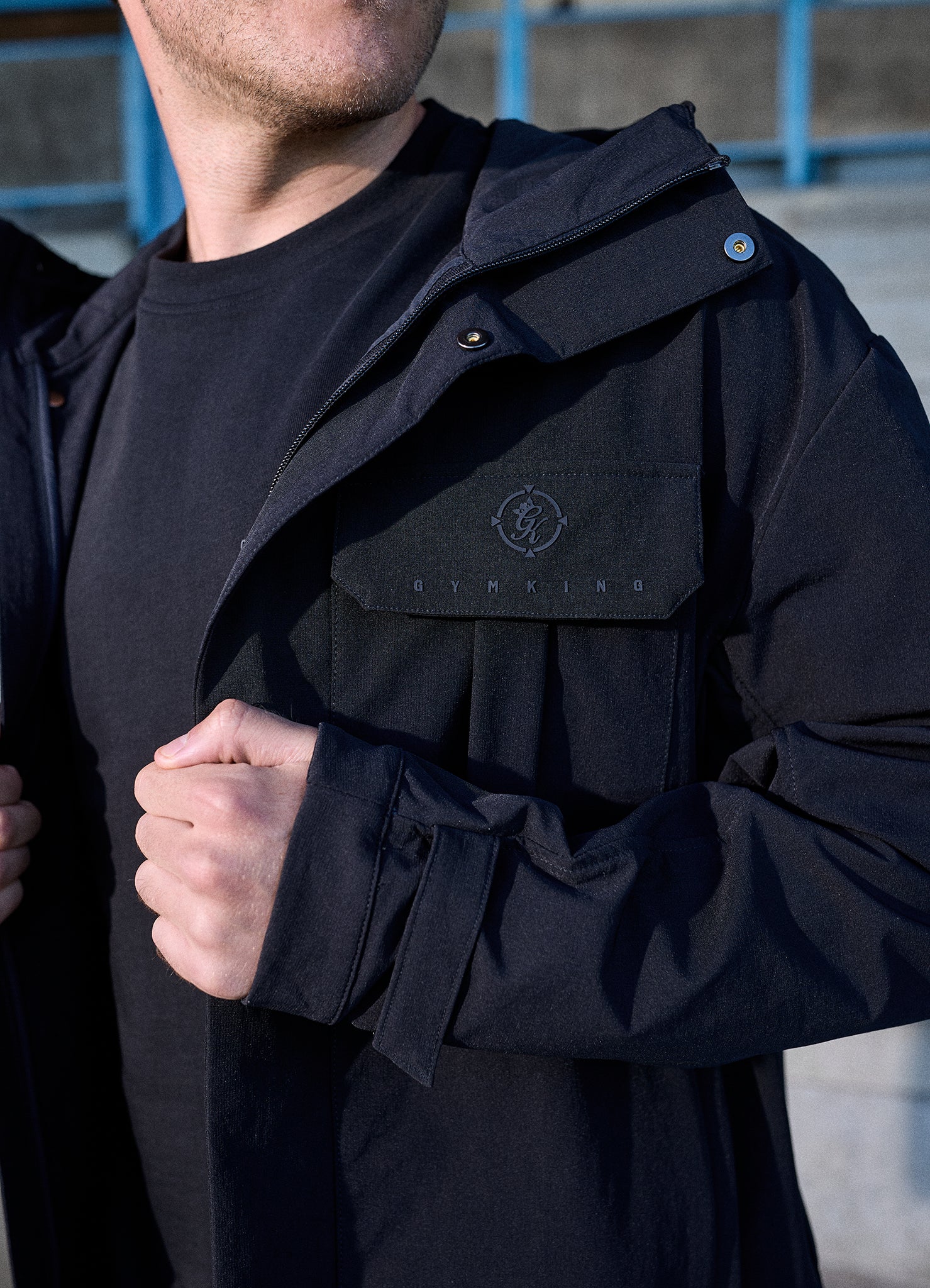 Gym King Rebellion Darkside Full Zip Track Top - Black