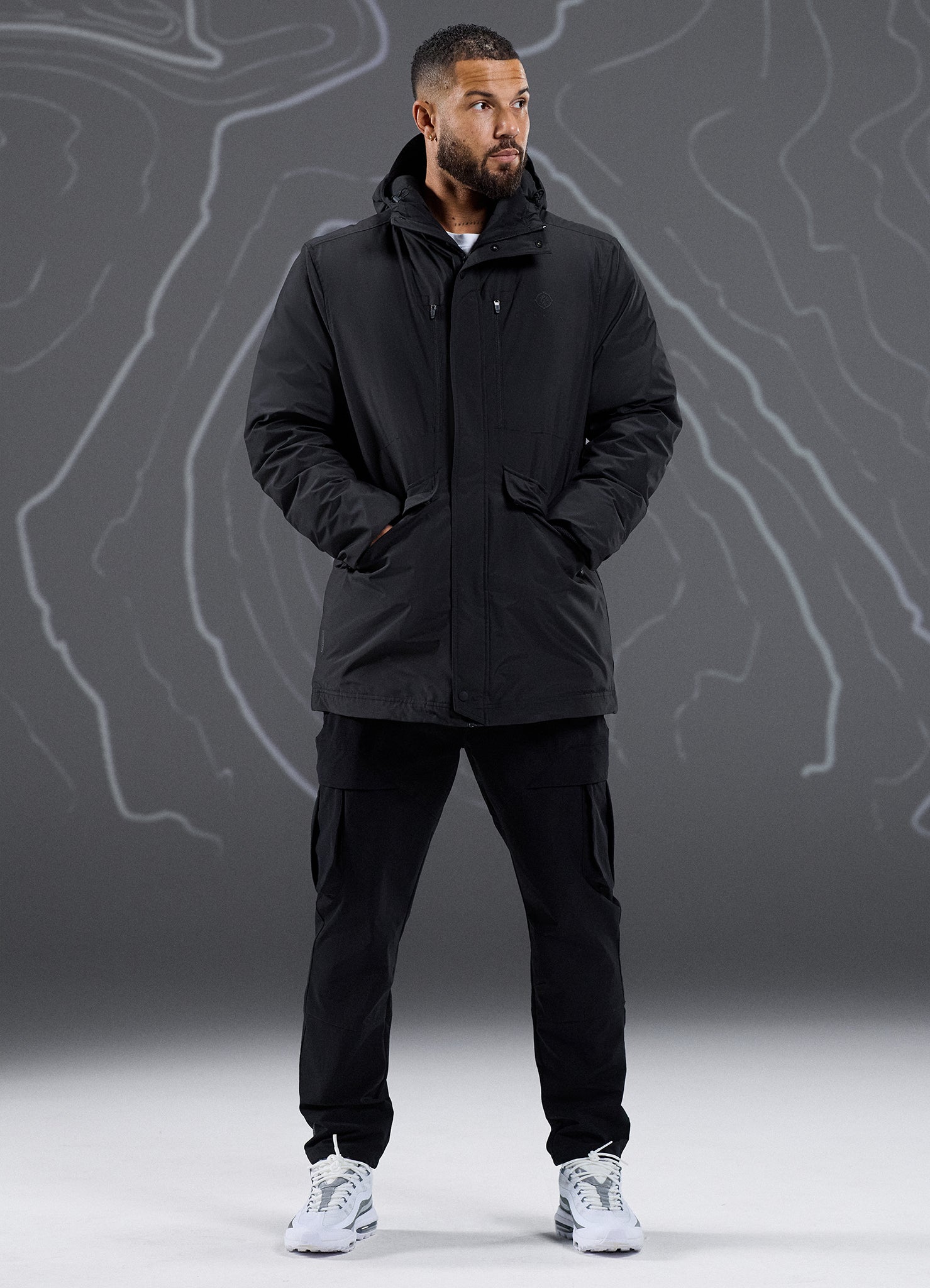 Gym King Rebellion Storm Mid-Length Parka - Black