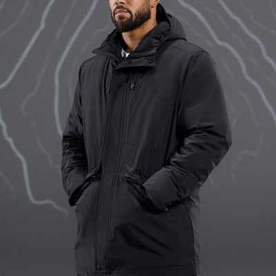 Gym King Rebellion Storm Mid-Length Parka - Black
