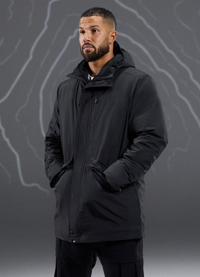 Gym King Rebellion Storm Mid-Length Parka - Black