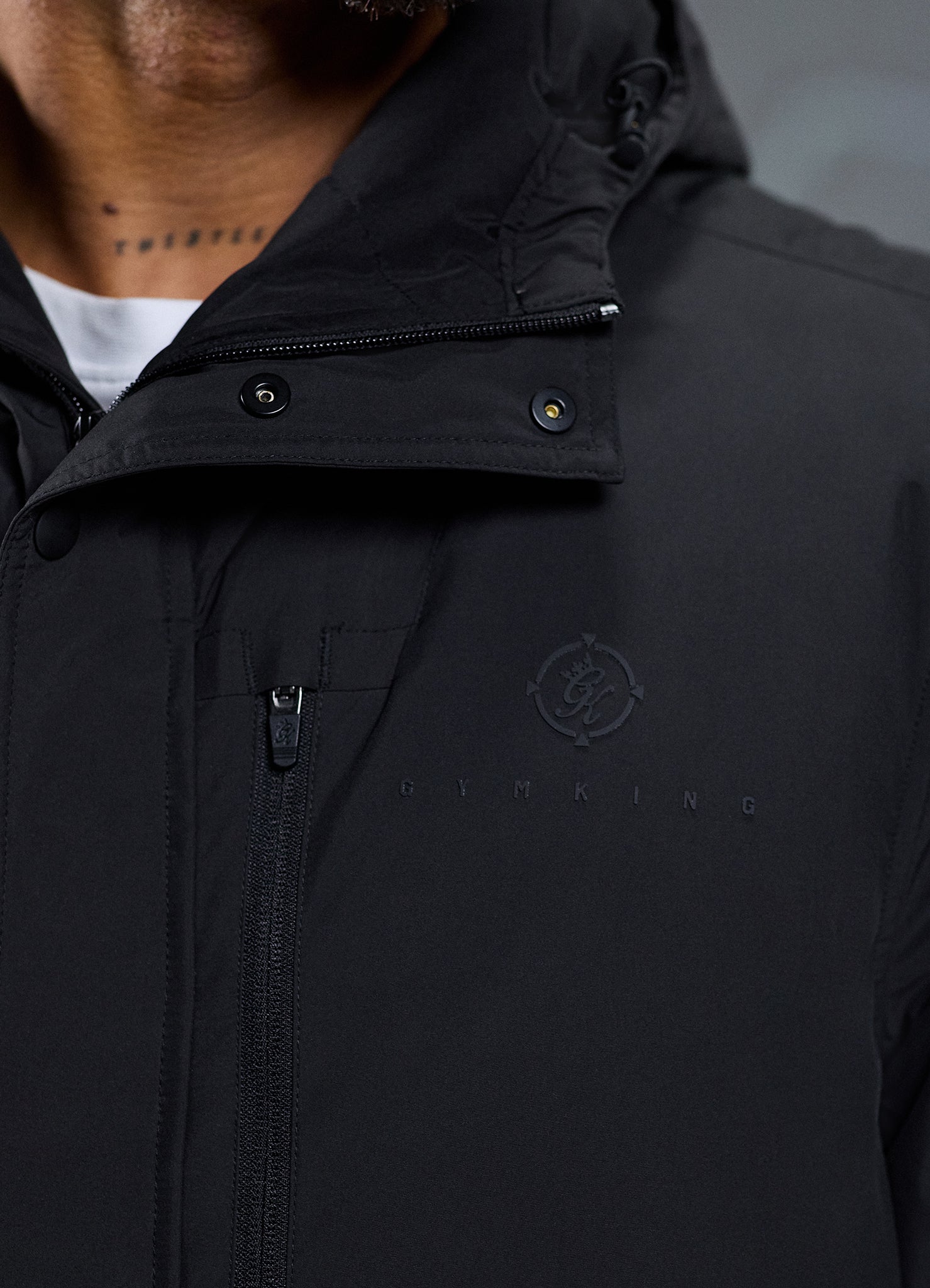 Gym King Rebellion Storm Mid-Length Parka - Black