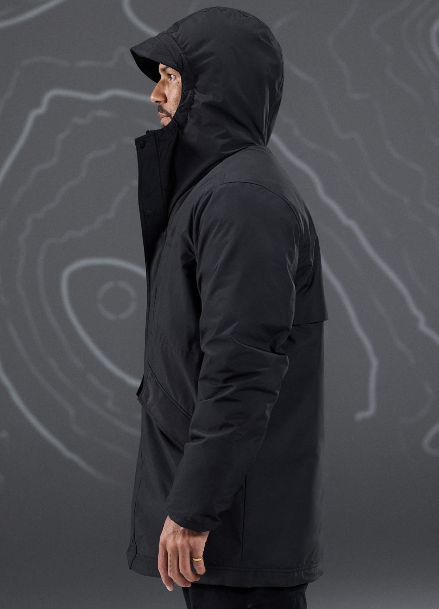 Gym King Rebellion Storm Mid-Length Parka - Black