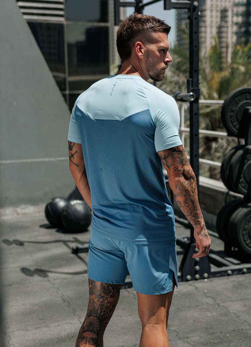 Gym King Flex 2.0 Tee - Iced Aqua/Coastal Blue