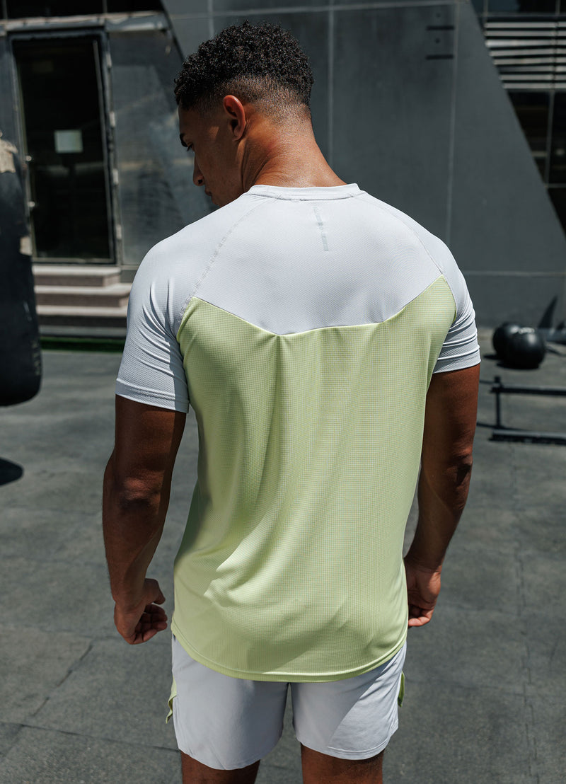 Gym King Flex 2.0 Tee - Light Grey/Sherbet Lime