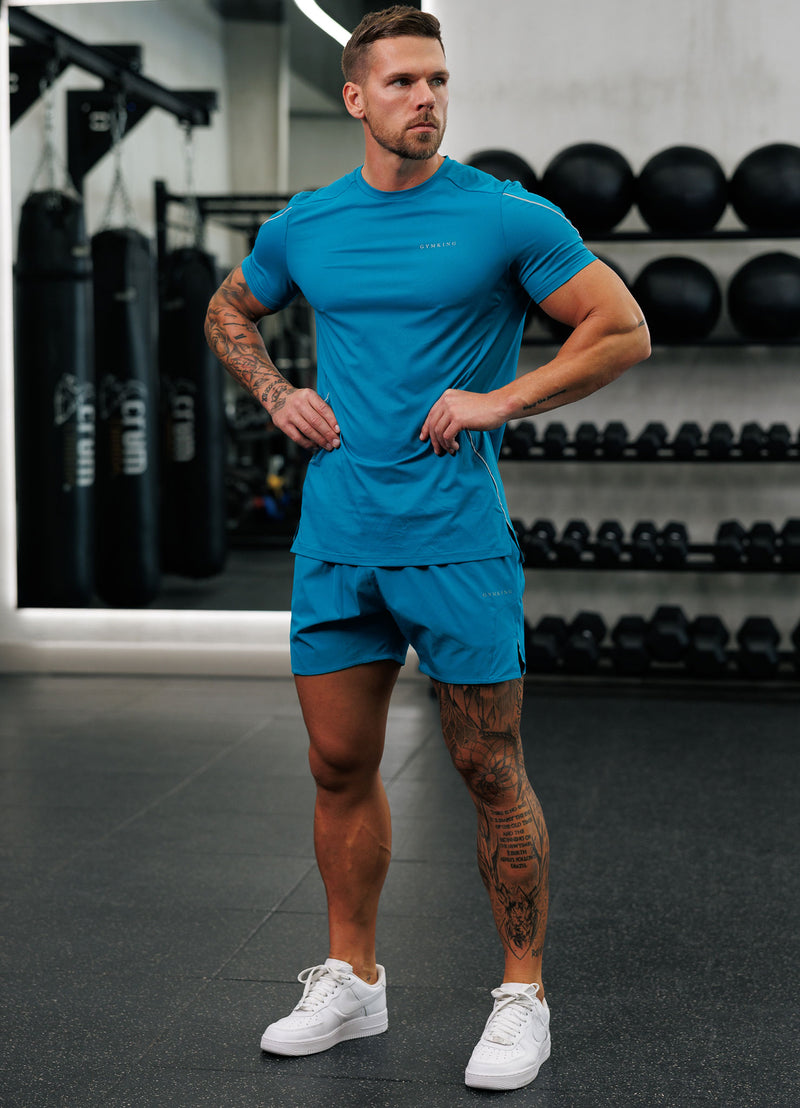 Gym King Hex All Over Print Tee - Exotic Teal