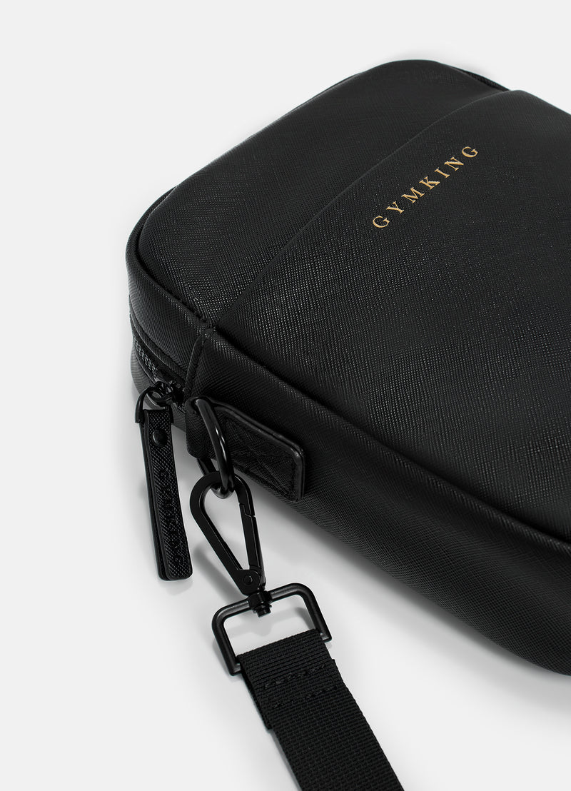 Gym King Debossed Cross Body Bag - Black