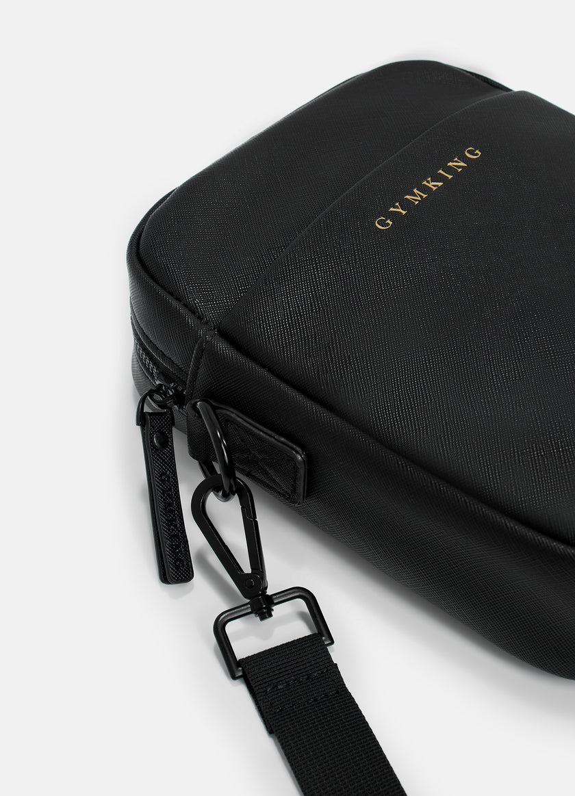 Gym King Debossed Cross Body Bag - Black