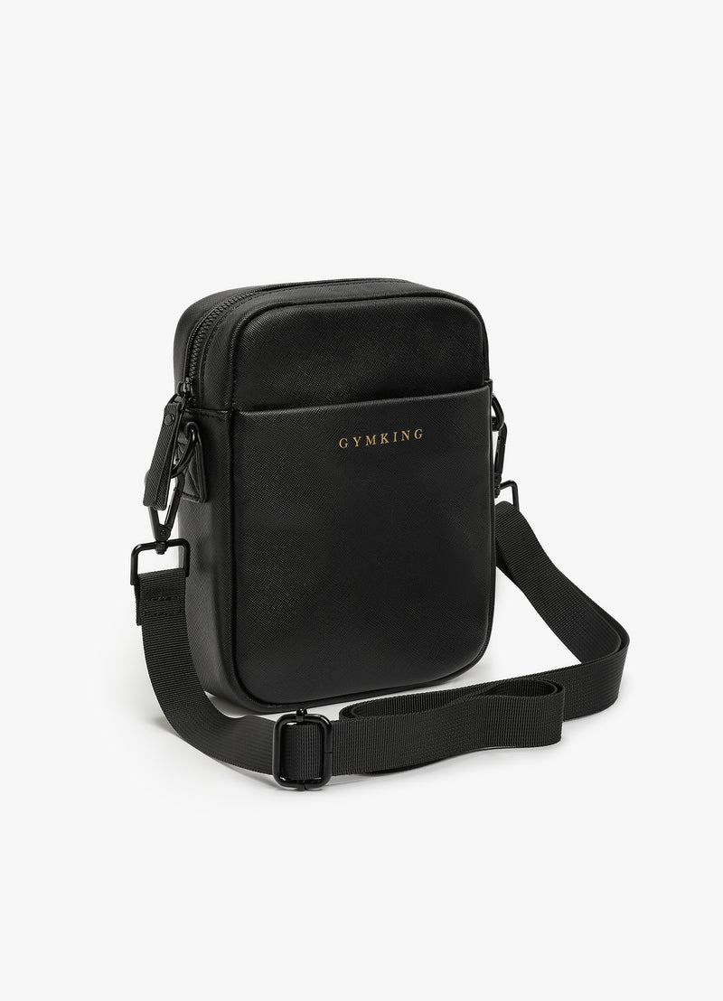 Gym King Debossed Cross Body Bag - Black