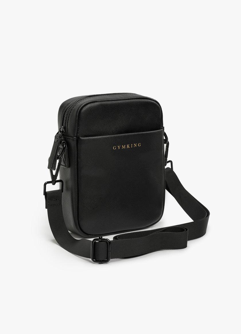 Gym King Debossed Cross Body Bag - Black