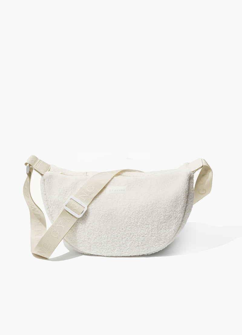 Gym King Rounded Borg Cross Body Bag - Cream
