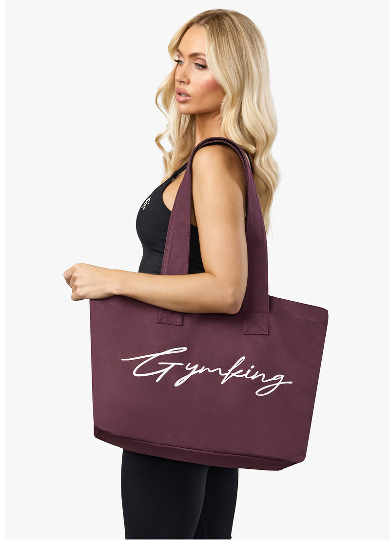 Gym King Script Tote Bag - Fig