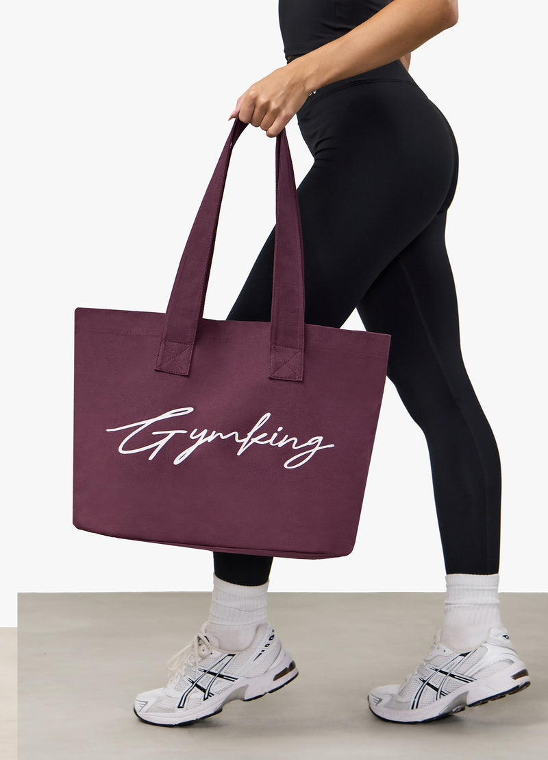 Gym King Script Tote Bag - Fig