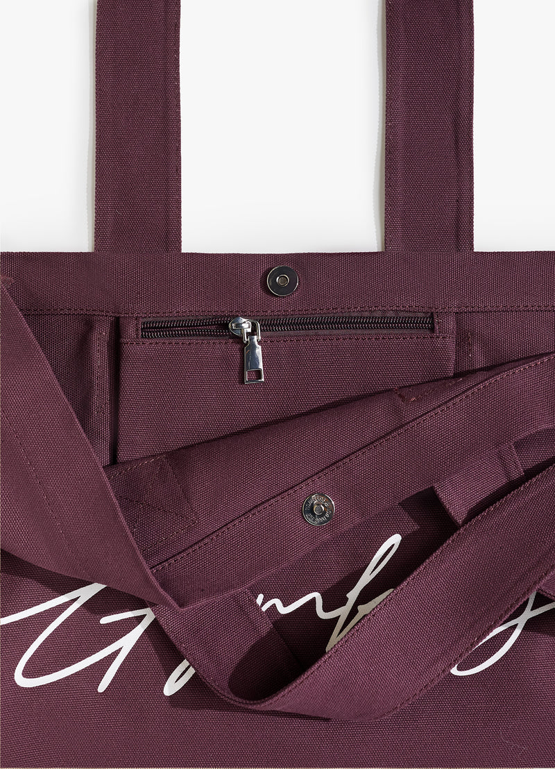 Gym King Script Tote Bag - Fig