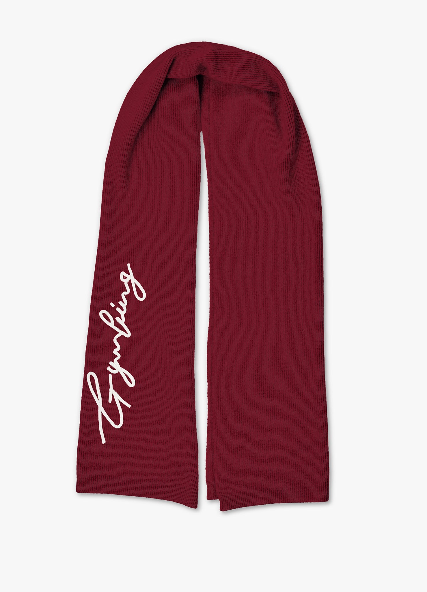 Gym King Script Rib Knit Scarf - Fig