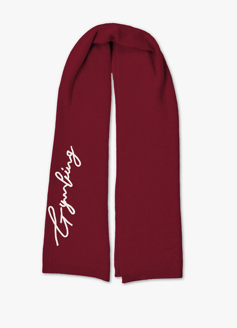 Gym King Script Rib Knit Scarf - Fig