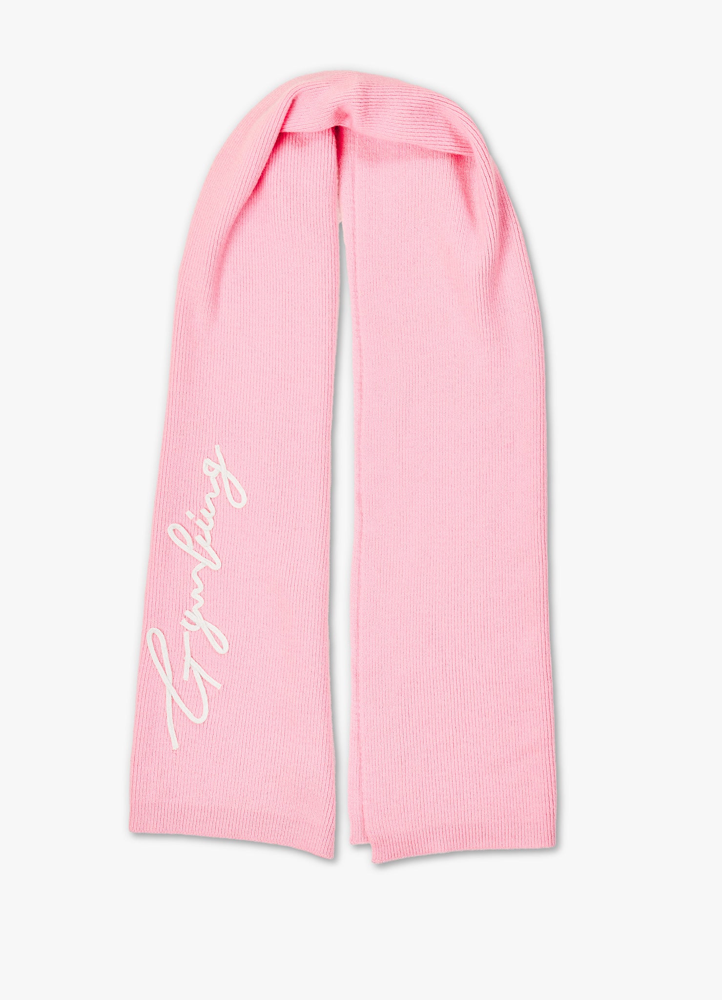 Gym King Script Rib Knit Scarf - Candy Pink