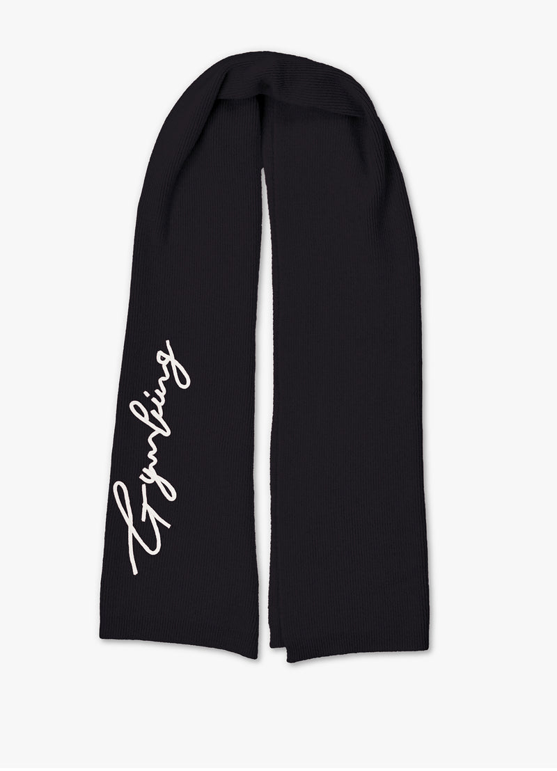 Gym King Script Rib Knit Scarf - Black