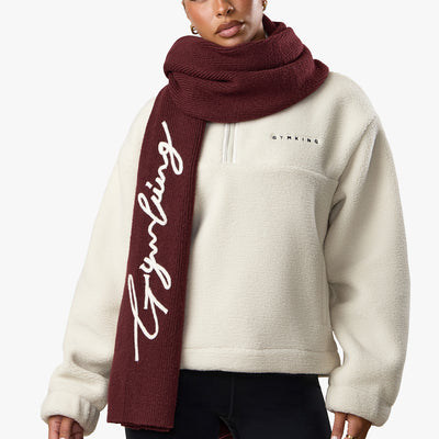 Gym King Script Rib Knit Scarf - Fig