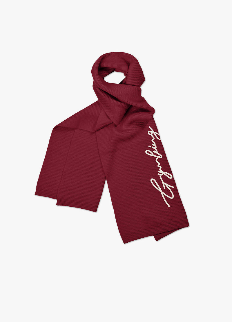 Gym King Script Rib Knit Scarf - Fig