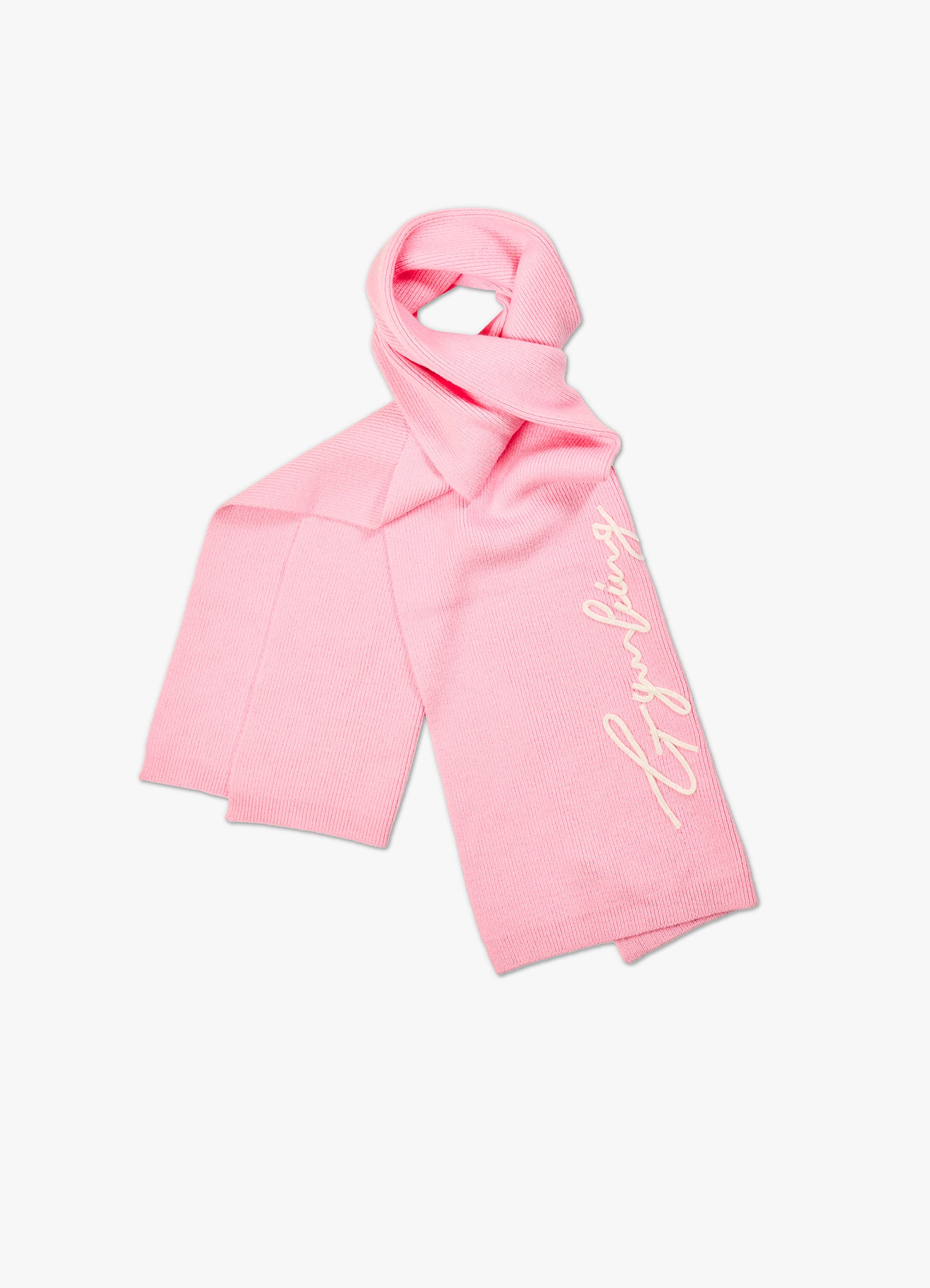 Gym King Script Rib Knit Scarf - Candy Pink