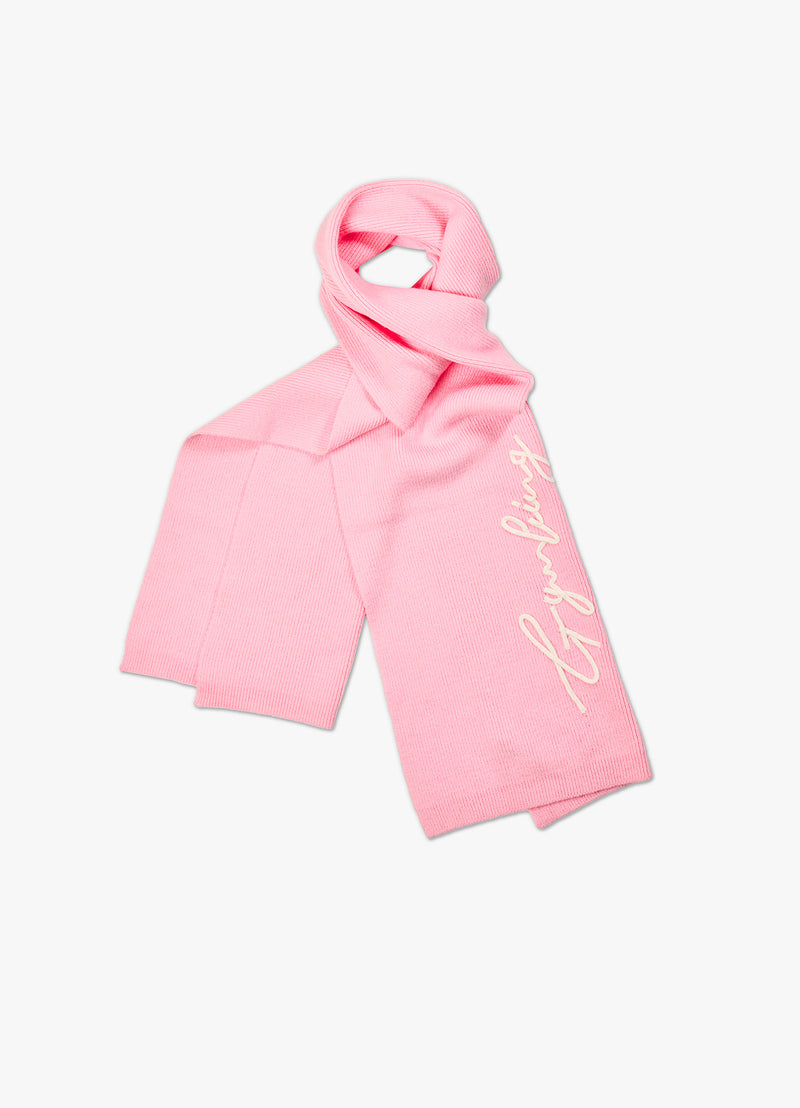 Gym King Script Rib Knit Scarf - Candy Pink