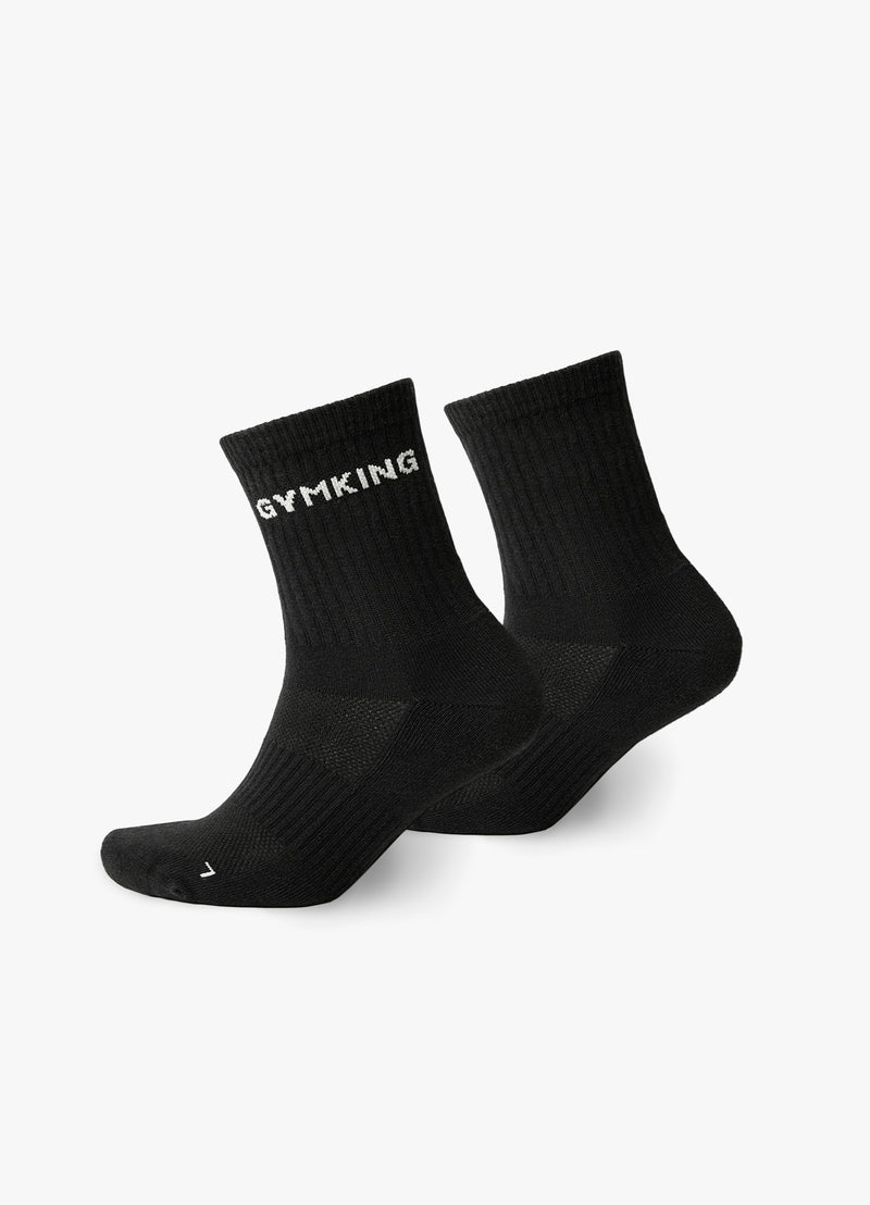 Gym King Linear Crew Sock (2pk) - Black